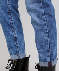 Calca-Jeans-Feminina-Mom-com-Faixa-para-Amarrar-Azul-Medio-9594585-Azul_Medio_4