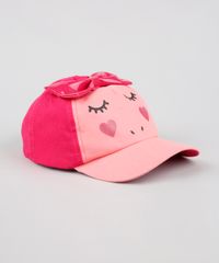 Bone-Infantil-Aba-Curva-Unicornio-com-Laco-Rosa-Escuro-9578677-Rosa_Escuro_2