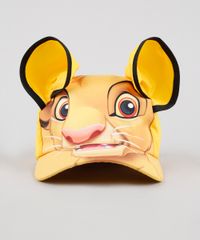 Bone-Infantil-Aba-Curva-Rei-Leao-com-Orelhas-Amarelo-9542504-Amarelo_1