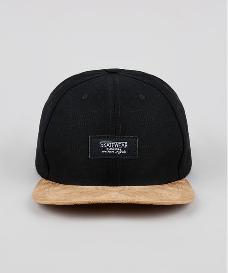 Bone-Masculino-Aba-Reta-com-Suede-Preto-9571556-Preto_1