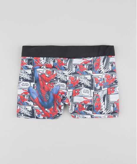Sunga-Boxer-Infantil-Homem-Aranha-Estampada-de-Quadrinhos--Branca-9525983-Branco_1