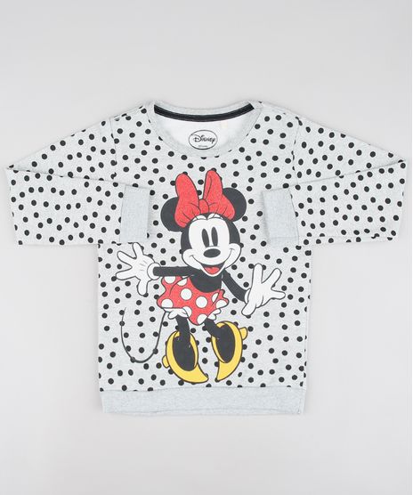 Blusao-Infantil-Minnie-em-Moletom-Estampado-de-Poa--Cinza-Mescla-9592187-Cinza_Mescla_1