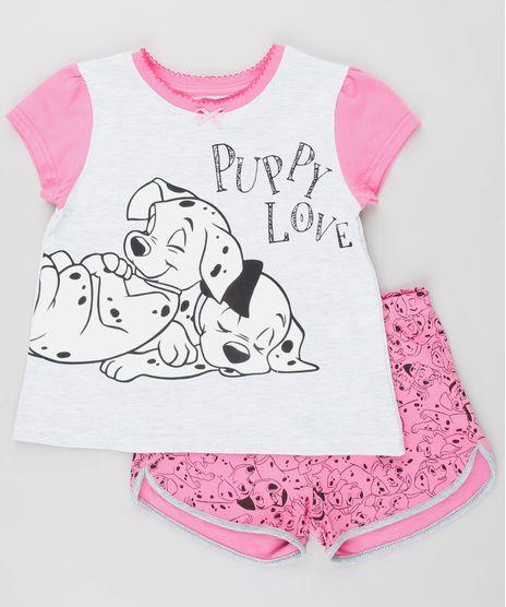 Pijama-Infantil-Dalmatas-Manga-Curta-Cinza-Mescla-Claro-9528341-Cinza_Mescla_Claro_1