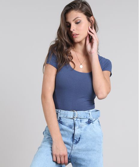 Blusa-Feminina-Basica-Canelada-Manga-Curta-Decote-V-Azul-Marinho-9528781-Azul_Marinho_1