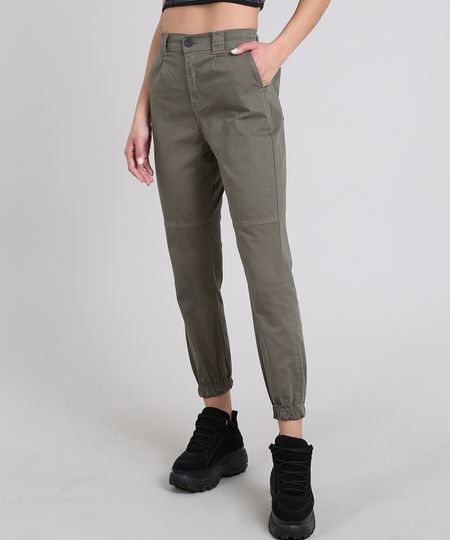 Calca-de-Sarja-Feminina-Jogger-com-Bolsos-Verde-Militar-9601350-Verde_Militar_1 Calca-de-Sarja-Feminina-Jogger-com-Bolsos-Verde-Militar-9601350-Verde_Militar_1