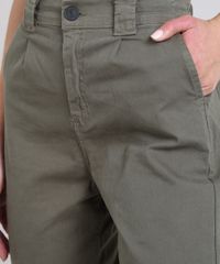 Calca-de-Sarja-Feminina-Jogger-com-Bolsos-Verde-Militar-9601350-Verde_Militar_4