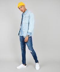 Calca-Jeans-Masculina-Skinny-com-Recortes-e-Rasgos-Azul-Medio-9532783-Azul_Medio_3