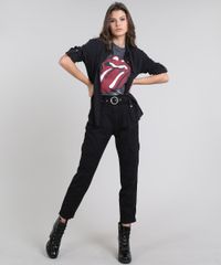 Calca-de-Sarja-Feminina-Jogger-Clochard-Cargo-com-Cinto-Preta-9594588-Preto_3