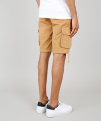 Bermuda-de-Sarja-Masculina-Cargo-Reta-com-Bolsos-Mostarda-9538966-Mostarda_4