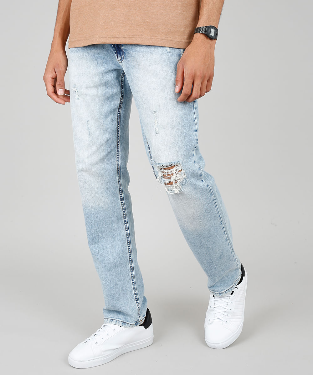 calça jeans masculina com rasgos