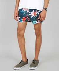 Short-Masculino-Estampado-de-Araras-com-Bolsos-Azul-Marinho-9598805-Azul_Marinho_1