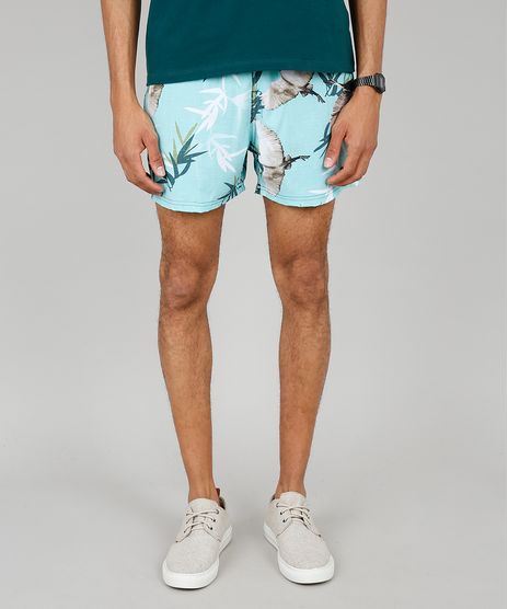 Short-Masculino-Estampado-de-Passaros-com-Bolsos-Verde-Claro-9598803-Verde_Claro_1