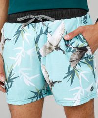 Short-Masculino-Estampado-de-Passaros-com-Bolsos-Verde-Claro-9598803-Verde_Claro_2