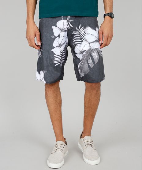 Bermuda-Surf-Masculina-Estampada-Floral-com-Bolso-Preta-9524950-Preto_1