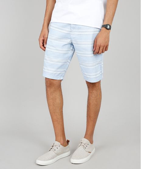 Bermuda-Masculina-Slim-Listrada-com-Cordao-e-Bolsos--Azul-Claro-9486517-Azul_Claro_1