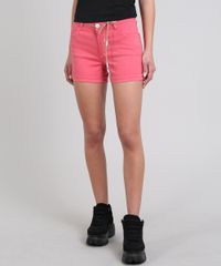 Short-de-Sarja-Feminino-Reto-Barra-Dobrada-com-Cinto-Coral-9606761-Coral_1