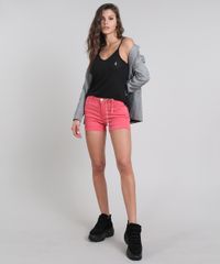 Short-de-Sarja-Feminino-Reto-Barra-Dobrada-com-Cinto-Coral-9606761-Coral_3