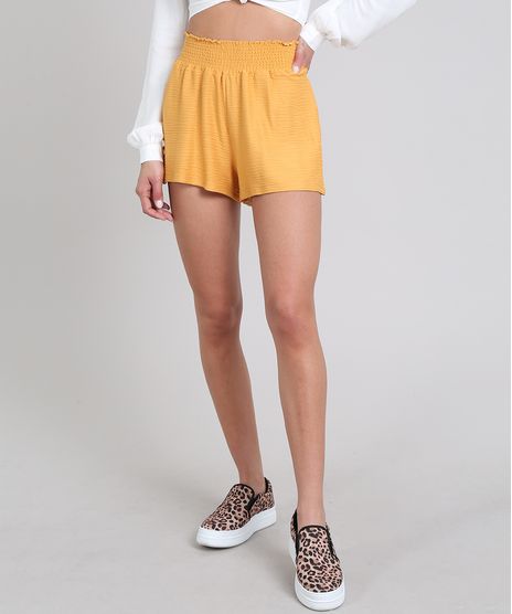 Short-Feminino-Texturizado-Mostarda-9596616-Mostarda_1