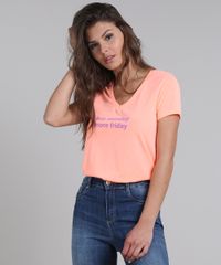 Blusa-Feminina--Less-Monday-More-Friday--Manga-Curta-Laranja-Neon-9578568-Laranja_Neon_1
