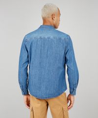 Camisa-Jeans-Masculina-com-Bolsos-Manga-Longa-Azul-Medio-9534145-Azul_Medio_2