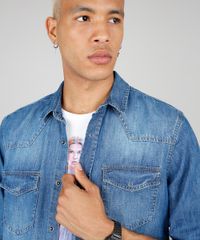 Camisa-Jeans-Masculina-com-Bolsos-Manga-Longa-Azul-Medio-9534145-Azul_Medio_4