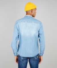 Camisa-Jeans-Masculina-com-Bolsos-Manga-Longa-Azul-Claro-9534144-Azul_Claro_2