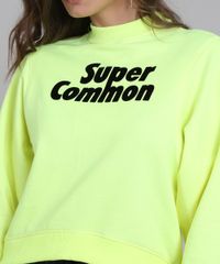 Blusao-Feminino-em-Moletom-com-Estampa--Super-Common--Amarelo-Neon-9459905-Amarelo_Neon_4