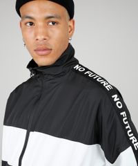 Jaqueta-Corta-Vento-Masculina-com-Faixa-Lateral--No-future--Preta-9361205-Preto_4