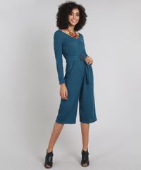 Macacao-Feminino-Pantacourt-Canelado-Manga-Longa-Decote-V-com-Cinto-Verde-Militar-9576257-Verde_Militar_3