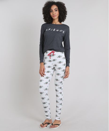 Pijama-Feminino-Friends-em-Moletom-Manga-Longa-Cinza-Mescla-Escuro-9547559-Cinza_Mescla_Escuro_1