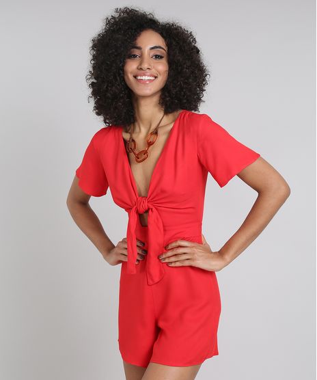 Macaquinho-Feminino-com-Amarracao-e-Vazado-Decote-V-Vermelho-9577084-Vermelho_1