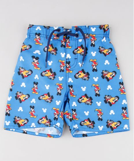 Bermuda-Surf-Infantil-Mickey-Estampada-com-Bolso-Azul-9575481-Azul_1