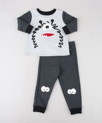 Pijama-Infantil-Monstrinho-em-Moletom-Manga-Longa-Cinza-Mescla-Claro-9528124-Cinza_Mescla_Claro_1