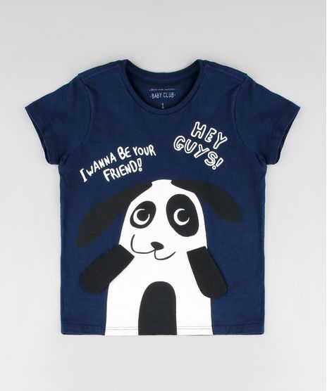 Camiseta-Infantil-com-Estampa-Interativa-Panda-Manga-Curta-Azul-Marinho-9530791-Azul_Marinho_1