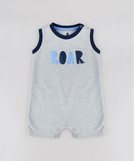 Macaquinho-Infantil--Roar--Sem-Manga-Gola-Careca-Cinza-Mescla-9577630-Cinza_Mescla_1