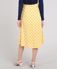Saia-Feminina-Mindset-Midi-Estampada-de-Poa-com-Fendas-Amarela-9669435-Amarelo_2