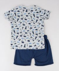 Conjunto-Infantil-de-Camiseta-Estampada-de-Dinossauro-Cinza-Mescla---Short-em-Moletom-Azul-Marinho-9577633-Azul_Marinho_2