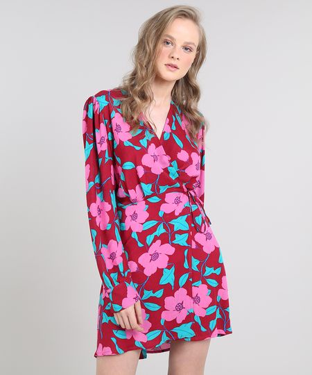 Vestido-Feminino-Curto-Mindset-Envelope-Estampado-Floral-Manga-Longa-Vinho-9645695-Vinho_1