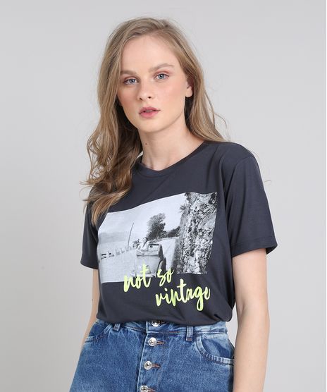 T-Shirt-Feminina-Mindset--Not-So-Vintage--Manga-Curta-Decote-Redondo-Chumbo-9642563-Chumbo_1