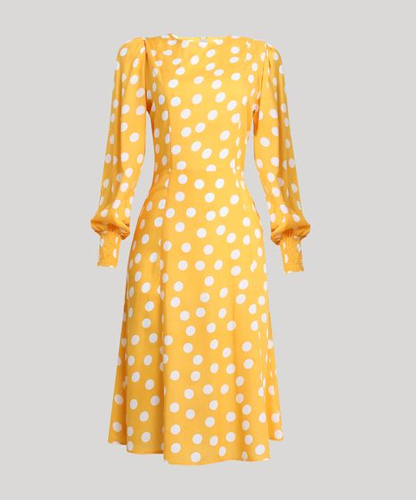 vestido poá amarelo