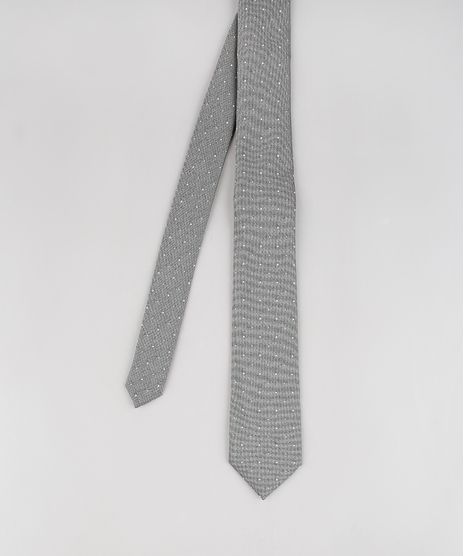 Gravata-Masculina-Texturizada-Estampada-de-Poas--Cinza-9545720-Cinza_1