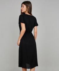 Saida-de-Praia-Feminina-Midi-com-No-e-Fenda-Manga-Curta-Preta-9569826-Preto_2