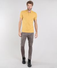 Polo-Masculina-Texturizada-Manga-Curta-Mostarda-9572887-Mostarda_3
