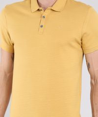Polo-Masculina-Texturizada-Manga-Curta-Mostarda-9572887-Mostarda_4