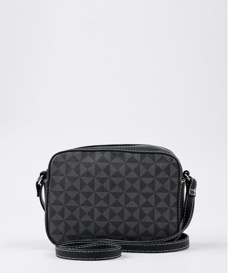 Bolsa-Feminina-Transversal-Pequena-Estampada-Geometrica-Preta-9360379-Preto_1