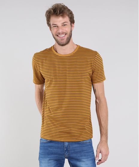 Camiseta-Masculina-Basica-Listrada-Manga-Curta-Gola-Careca-Mostarda-9615764-Mostarda_1