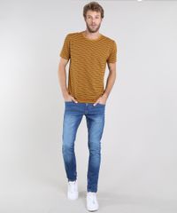 Camiseta-Masculina-Basica-Listrada-Manga-Curta-Gola-Careca-Mostarda-9615764-Mostarda_3