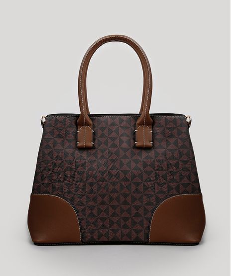 Bolsa-Feminina-Media-Estampada-Geometrica-com-Alca-Removivel-Marrom-9360382-Marrom_1