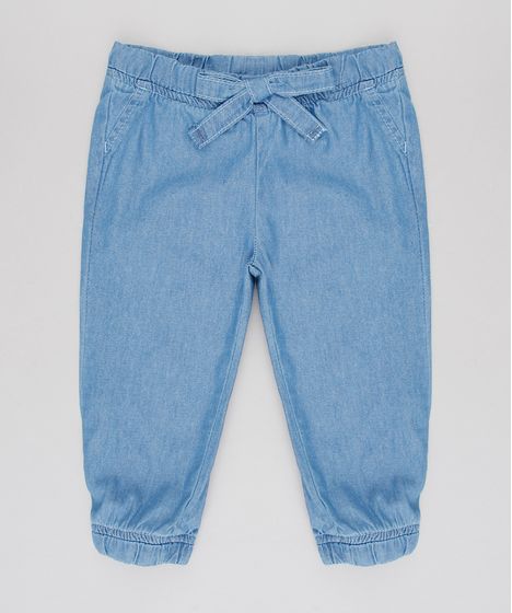 calça jeans com elastico na perna