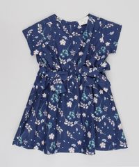 Vestido-Infantil-Estampado-Floral-com-Lacos-Manga-Curta-Azul-Marinho-9550586-Azul_Marinho_1